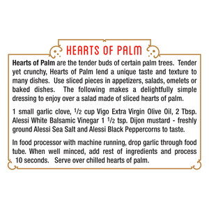 Instructions Vigo 14 oz Hearts of Palm Whole