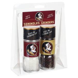 Left three-quarter view Alessi 4.17 oz Florida State University&reg; Seminoles&reg; Grinder Set