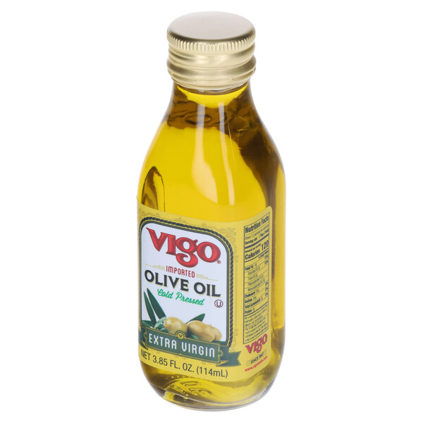 Right three-quarter view of Vigo 3.85 fl. oz Extra Virgin Olive Oil