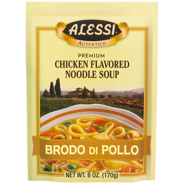 First image Alessi 6 oz Chicken Flavored Noodle Soup