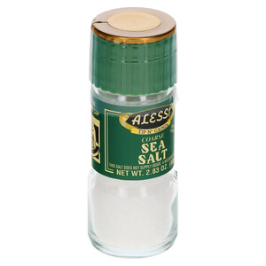 Left three-quarter view Alessi 2.83 oz Sea Salt Grinder