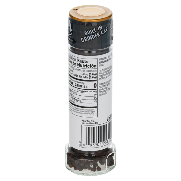Back and top Trade East 2.2 oz Black Pepper Grinder