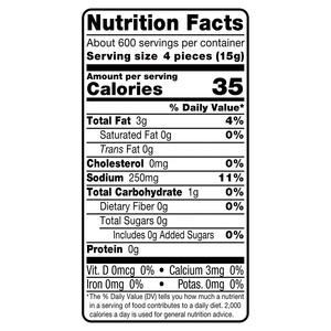 Nutrition facts Vigo 19.84 lbs Pitted Calamata Olives