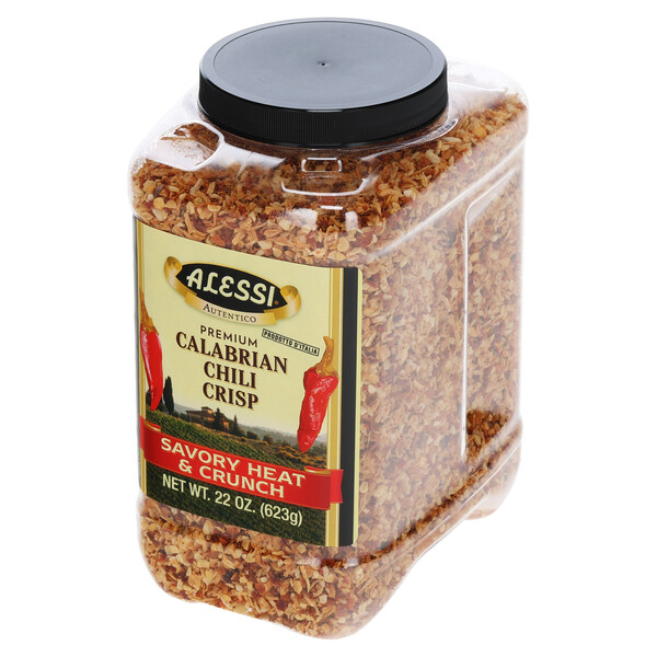 Right three-quarter view of Alessi 22 oz Calabrian Chili Crisp