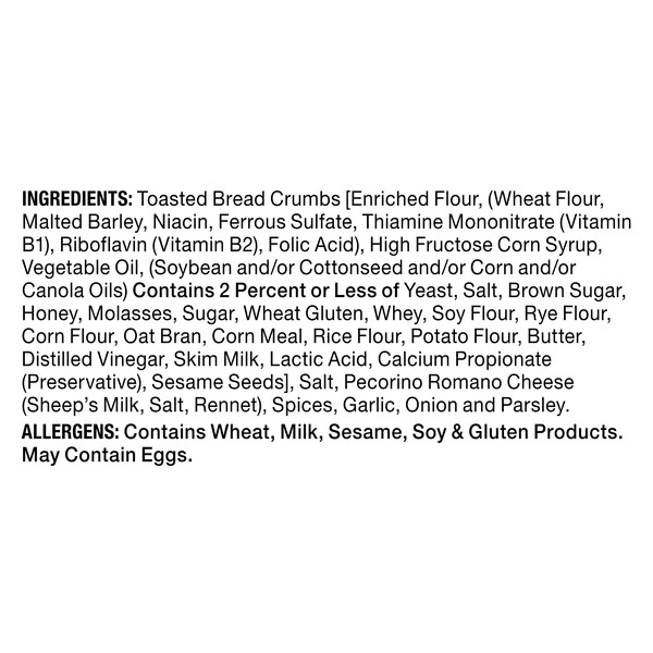 Ingredients Vigo 24 oz Seasoned Italian Style Bread Crumbs