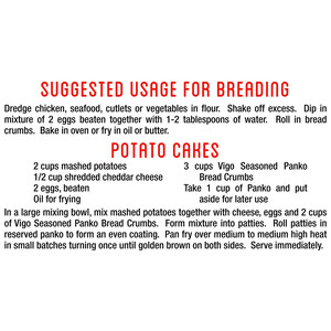 Instructions Vigo 8 oz Seasoned Panko Bread Crumbs