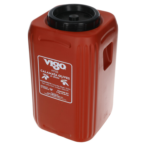 Right three-quarter view of Vigo 19.84 lbs Pitted Calamata Olives