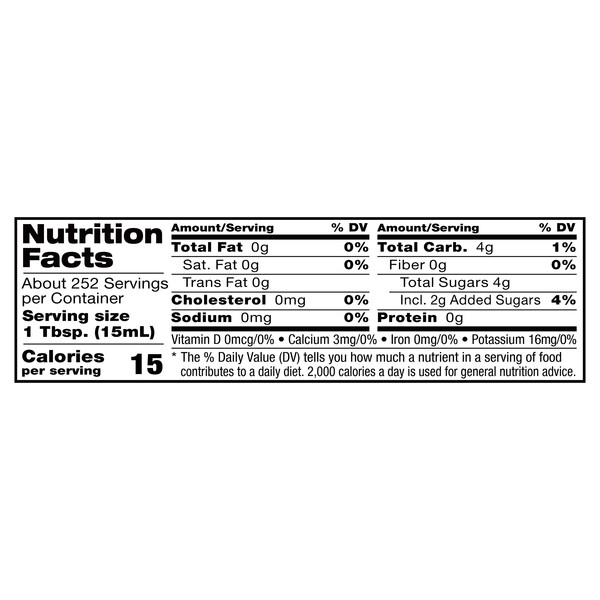 Nutrition facts Alessi 1 gal White Balsamic Vinegar