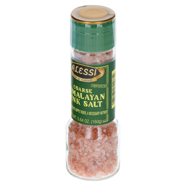 Right three-quarter view of Alessi 5.64 oz Himalayan Pink Salt Grinder
