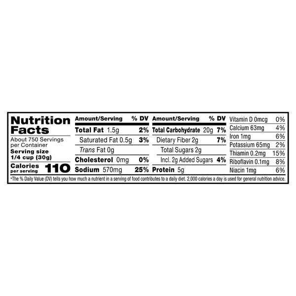 Nutrition facts Vigo 50 lbs Seasoned Italian Style Bread Crumbs