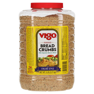 First image Vigo 5 lbs Seasoned Italian Style Bread Crumbs Jug