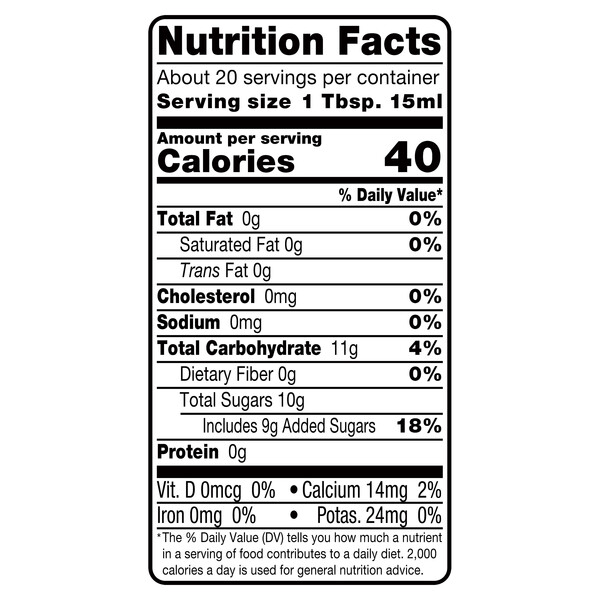 Nutrition facts Alessi 10.3 fl. oz Balsamic Glaze